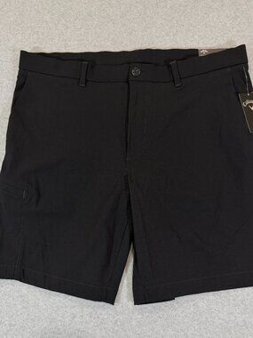 Callaway Men's Opti-Dri 9” Golf Shorts Black 38x9 (Fit 40) UPF 50 Stretch NWT